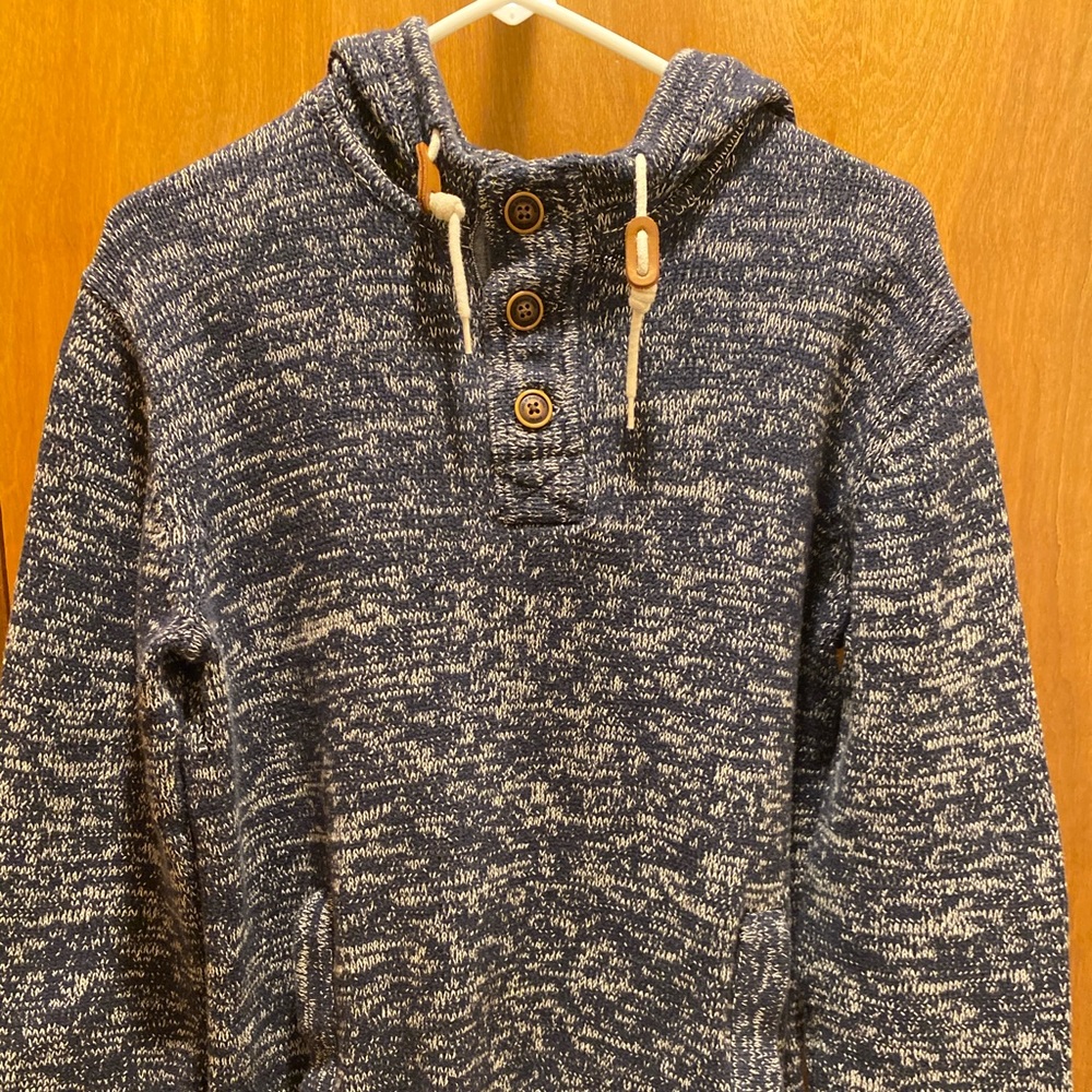 H&M Blue Knit Sweater Hoodie